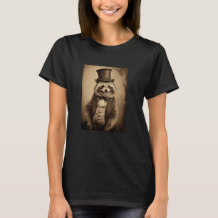 Vintage Racoon Lover Victorian Animal Art Portrai T-Shirt