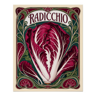 Vintage Radicchio Art Nouveau Style Kitchen Art Poster