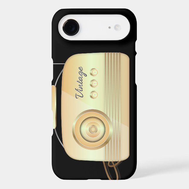 Vintage Radio Black & Cream Case-Mate iPhone Case (Back)