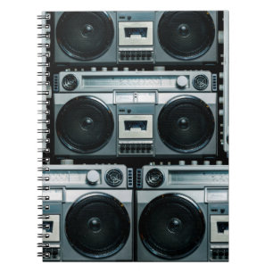 Vintage radio boombox notebook