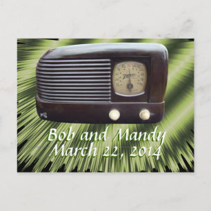 Vintage Radio Invitation-customise Announcement Postcard