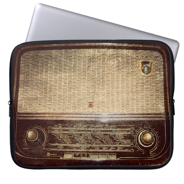 Vintage radio laptop sleeve (Front)