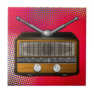 Vintage Radio Retro Pop Art Ceramic Tile