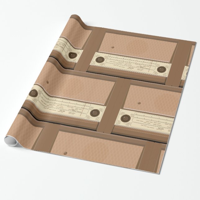 Vintage Radio Wrapping Paper (Unrolled)