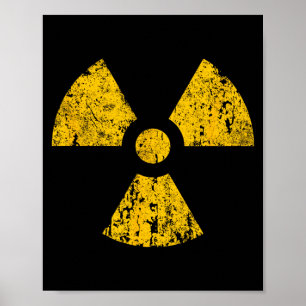 Vintage Radioactive Symbol Funny Halloween Poster