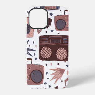 Vintage radios and tape recorders. Seamless patter iPhone 12 Case