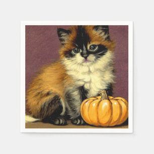 Vintage Ragdoll Halloween Cat Napkin