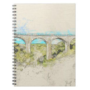 Vintage Railroad Arch Bridge Sketch Notebook