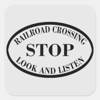 Vintage Railroad Crossing  Square Sticker