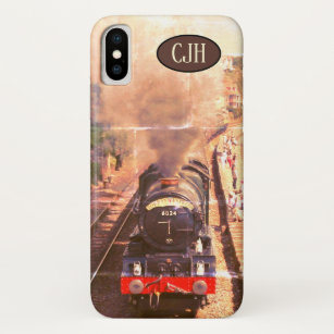 Vintage railroad steam loco, your monogram Case-Mate iPhone case