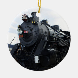 Vintage Railroad Steam Train Ceramic Ornament