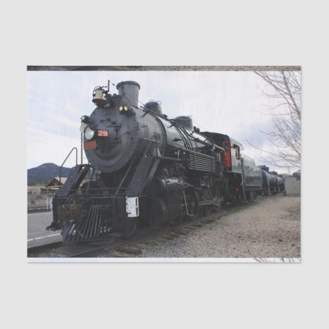 Vintage Railroad Steam Train Tissue Paper (Front)