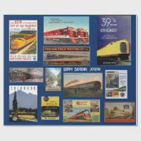 Vintage Railway Advertising Wrapping Paper