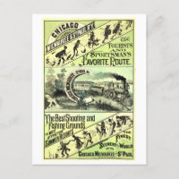 Vintage Railway Poster Chicago to St. Paul