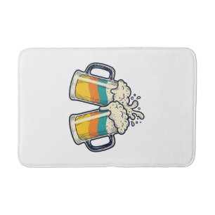Vintage Rainbow Beer Mug Cheers Vector Shirt_1 Bath Mat