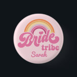 Vintage Rainbow Birde Tribe Badge Button<br><div class="desc">Vintage Rainbow Birde's Maid Badge Button
Vintage Bride To Be Bride's Maid BrideTribe</div>