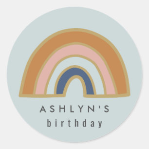 Vintage Rainbow Classic Round Sticker