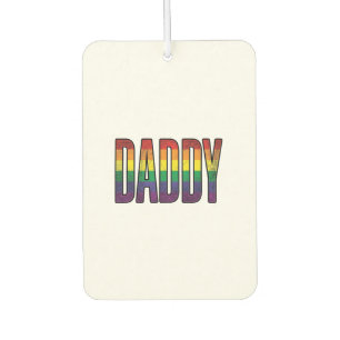 Vintage Rainbow Daddy Pride Typography T-Shirt_1 Car Air Freshener