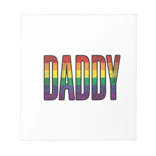 Vintage Rainbow Daddy Pride Typography T-Shirt_1 Notepad