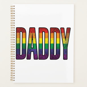 Vintage Rainbow Daddy Pride Typography T-Shirt_1 Planner
