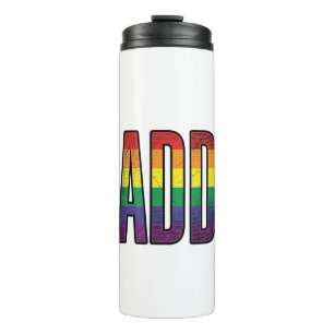 Vintage Rainbow Daddy Pride Typography T-Shirt_1 Thermal Tumbler