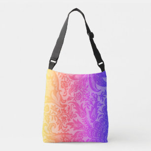 Vintage Rainbow Floral Botanical Crossbody Bag