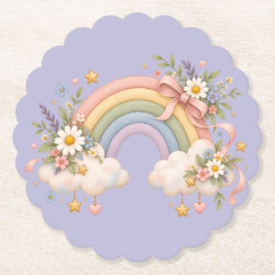 Vintage Rainbow Gift Art Paper Coaster