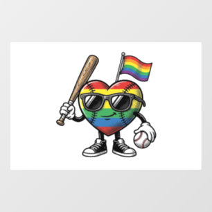 Vintage Rainbow Heart Baseball Pride Shirt Design_