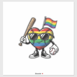 Vintage Rainbow Heart Baseball Pride Shirt Design_