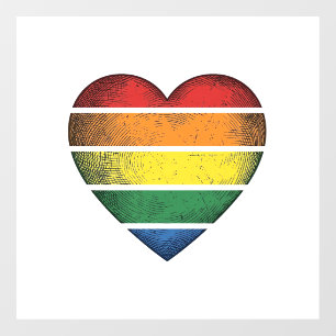Vintage Rainbow Heart Pride Vector Shirt Design_1