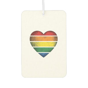 Vintage Rainbow Heart Pride Vector Shirt Design_1 Car Air Freshener