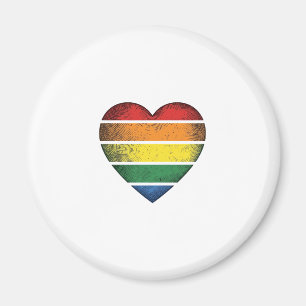 Vintage Rainbow Heart Pride Vector Shirt Design_1 Magnet