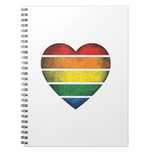 Vintage Rainbow Heart Pride Vector Shirt Design_1 Notebook