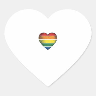 Vintage Rainbow Heart Pride Vector Shirt Design_1 Sticker