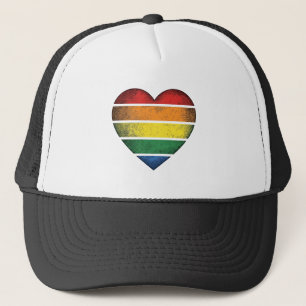 Vintage Rainbow Heart Pride Vector Shirt Design_1 Trucker Hat
