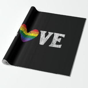 Vintage Rainbow Love Proud Family Matching Gay Les Wrapping Paper
