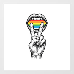 Vintage Rainbow Peace Hand Pride Vector Shirt_1