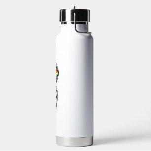 Vintage Rainbow Peace Hand Pride Vector Shirt_1 Water Bottle