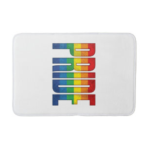 Vintage Rainbow Pride Typography Shirt Design_1 Bath Mat