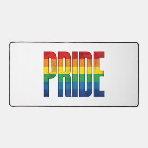 Vintage Rainbow Pride Typography Shirt Design_1 Desk Mat