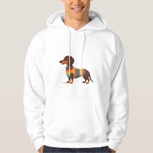 Vintage Rainbow Sweater Dachshund Cute Long Dog Il