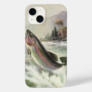 Vintage Rainbow Trout Fisherman Fishing for Fish Case-Mate iPhone 14 Case