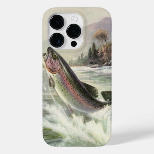 Vintage Rainbow Trout Fisherman Fishing for Fish Case-Mate iPhone 14 Pro Case