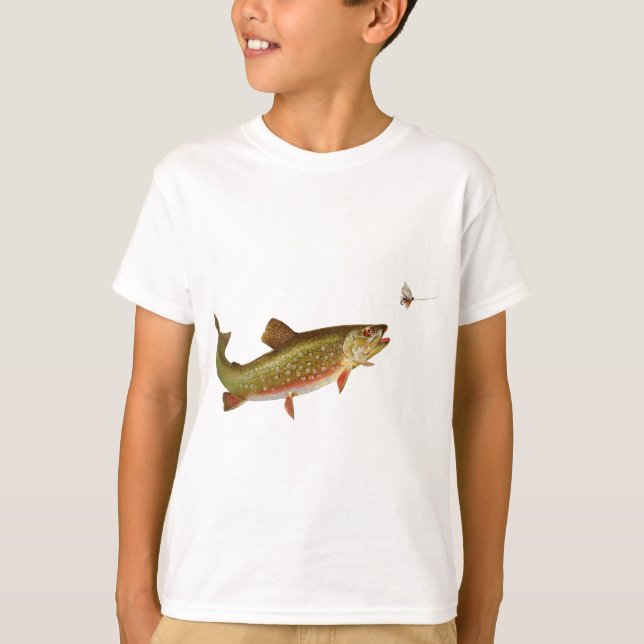 Vintage Rainbow Trout Fly Fishing T-Shirt (Front)