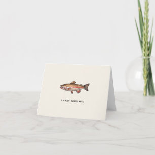 Vintage Rainbow trout Folded Thank You Card