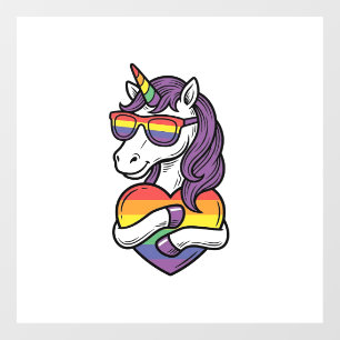 Vintage Rainbow Unicorn Heart Pride Shirt Design_1