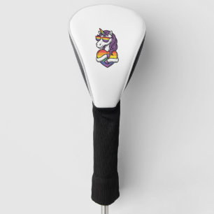 Vintage Rainbow Unicorn Heart Pride Shirt Design_1 Golf Head Cover