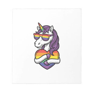Vintage Rainbow Unicorn Heart Pride Shirt Design_1 Notepad