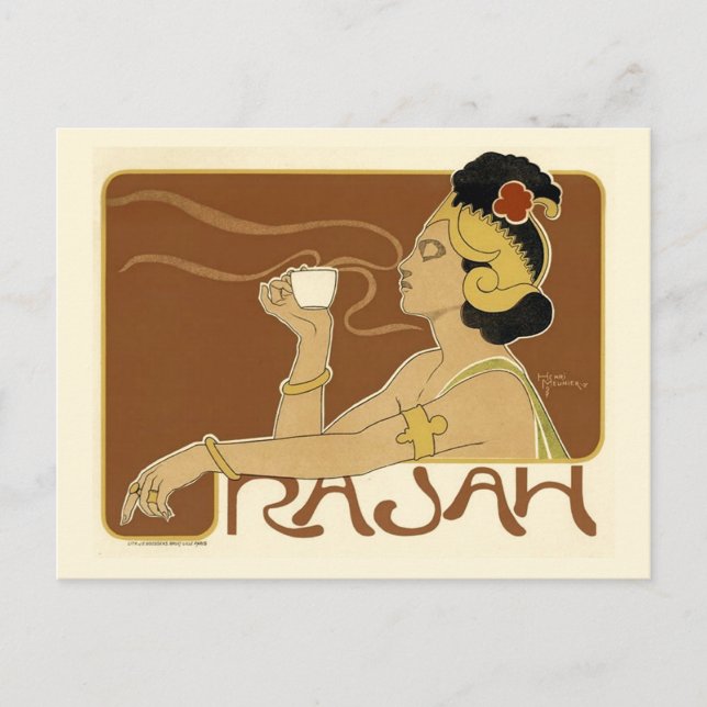 Vintage Rajah Coffee Advertisement Postcard (Front)