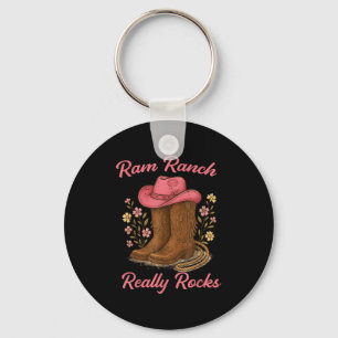 Vintage Ram Ranch Really Rocks Cowboy Boots Wester Key Ring